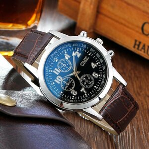 【 送料当社負担 】腕時計 アナログ クォーツ時計 ユニセックス 腕時計 シンプル 紳士 メンズ 風格 ブラウンベルト 2種類 CMK-001B-1