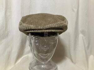 NEWYORK HAT MADE IN U,S,A, New York Hat corduroy hunting cap / hat beige group XL( on a grand scale is is not ) secondhand goods wrinkle habit equipped 