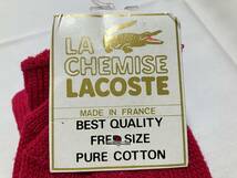 LA CHEMISE LACSTE ラコステ 靴下/ソックス フリーサイズ 濃いピンク フリー 綿 保管品 フランス製_画像4