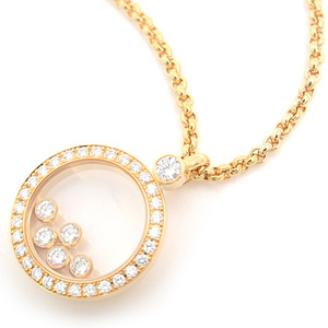  Chopard necklace lady's happy diamond 5P moving diamond necklace yellow gold Chopard 750YG used 