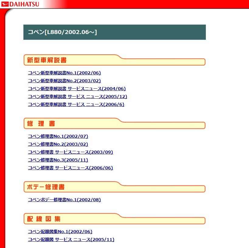 2023年最新】Yahoo!オークション -コペン 修理書(カタログ、パーツ