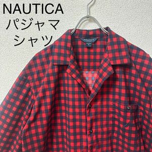 美品 NAUTICA ノーティカ パジャマシャツ フリース