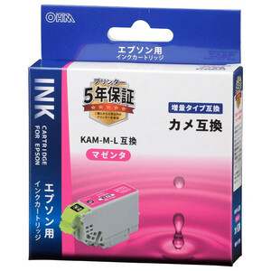 OHM 互換インクカートリッジ エプソン用 KAMシリーズ マゼンタ 増量タイプ INK-EKAMXL-M