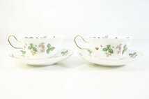 ◇731◇【未使用】 WEDGWOOD ウェッジウッド WILD STRAWBERRY ワイルドストロベリー ティーカップ&ソーサー 2客セット_画像3