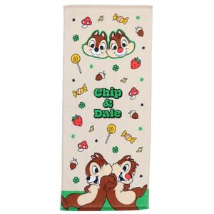 ◆新品　チップとデール　フェイスタオル〈グルービー〉プリントロングタオル　Chip 'n Dale　ディズニー　Disney