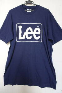 Lee/リー/半袖Tシャツ/フロントロゴプリント/白1色使い/カジュアル/MADE IN USA/紺/ネイビー/XLサイズ(9/5R)