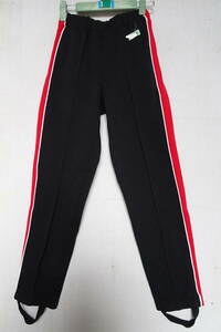 PUMA/ Puma / truck length pants /PM-902/ jersey material / side red switch / white piping / hem fastener / pair ../ sport / black / black /M size (9/20R)