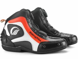 新品SALE! ライディングシューズ メンズ 靴 レーシングブーツ 合革 安全フェイクレザー バイク用ツーリング レッド [ サイズ 色 選択可 ]