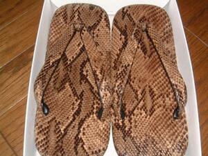  sandals setta * total snake * chocolate * original leather bottom *LL size 