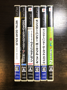 PSPソフトセット（MGS,MHP3,MHP2G,みんごる2,サカつく7,WE）