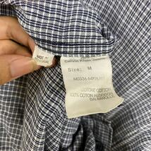 Calvin Klein Jeans カルバンクライン 長袖シャツ チェックシャツ サイズM ブルー 青 メンズ トップス 最落なし （S7）_画像6