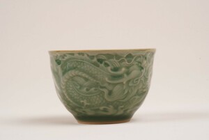 龍泉窯 青磁 龍 茶碗 盃 中国美術 茶道具