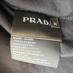 (^w^)b PRADA プラダ イタリア製 ポロシャツ 黒 ブラック M スポーツ ゴルフ SPORTS 鹿の子 プラダジャパン 高級 ブランド 袖 襟 ラインの画像8