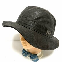 (^w^)b ヴェロニカ フェイク レザー ハット 帽子 黒 Villanica HAT 裏地 メッシュ アイレット 通気性 シンプル ワイルド 3L 61cm C0560EE_画像1
