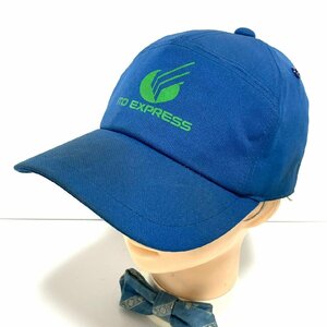(^w^)b イトー エクスプレス 80s 90s ヴィンテージ 企業 ロゴ キャップ 帽子 ブルー ITO EXPRESS 物流 5パネル アイレット FREE C0566EE