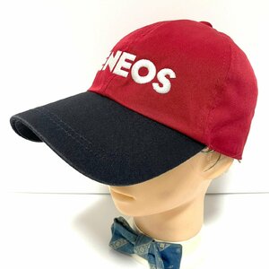 (^w^)b エネオス 企業 ロゴ キャップ 帽子 CAP ツートン レッド×ネイビー ENEOS 刺繍 スライド式 アジャスター調節 可能 小 56 C0492EE