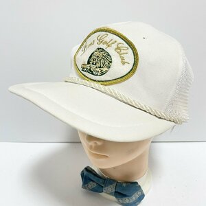 (^w^)b ダンロップ ハード ウェア 80s 90s ヴィンテージ ゴルフ キャップ 帽子 ホワイト DUNLOP HEAD WEAR GOLF サイズ 調節可 LL C0610EE