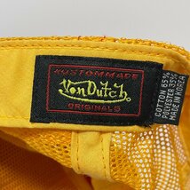 (^w^)b ヴォン ボン ダッチ ハーフ メッシュ キャップ 帽子 レッド×イエロー Von Dutch CAP アイレット 通気性 スナップバック C0470EE_画像8