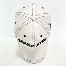(^w^)b スネーク アイズ ベースボール キャップ 帽子 ホワイト SNAKE EYES ロゴ 刺繍 カジュアル ストラップ ベルト 58㎝ フリー C0272EE_画像6