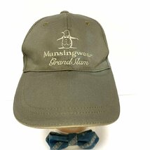 (^w^)b マンシングウェア 80s 90s ヴィンテージ キャップ 帽子 カーキ MUNSINGWEAR GRANDSLAM ロゴ 刺繍 デサント L 57-59㎝ C0390EE_画像4