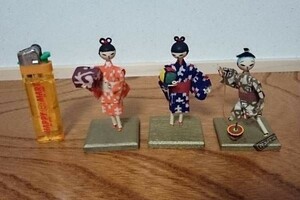 hand made handmade miniature figure ornament Japanese style ... doll 3 body set 