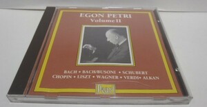 EC盤 CD　エゴン・ペトリ　バッハ　シューベルト　ショパン　リスト　EGON PETRI　Volume Ⅱ
