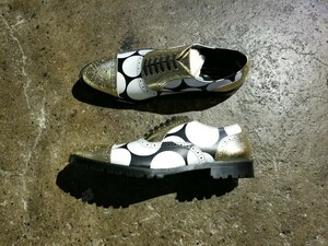 COMME des GARCONS HOMME PLUS 13ss Polka dot medali on cap tu shoes 2013ss Comme des Garcons Homme pryus leather shoes 