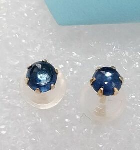 新品Ｋ18イエローゴールド天然石サファイアピアス　計0.30CT