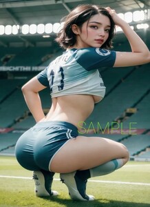 女子　サッカー選手　フォト　生写真　ユニフォーム　2L判