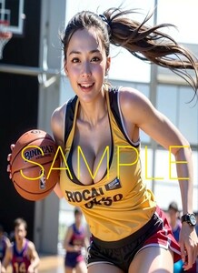 女子　バスケットボール選手　フォト　生写真　ユニフォーム　2L判