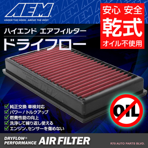 AEM ハイエンド 乾式 エアフィルター アウディ Q3 35TDIクワトロ 2.0L F3DFGF 2020年～ 車検対応 純正交換