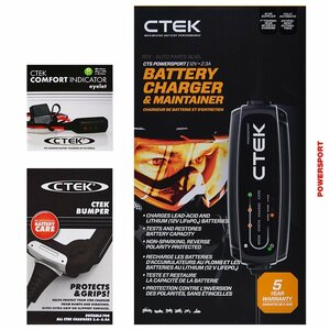 CTEK シーテック バッテリー チャージャー POWERSPORT パワースポート 2.3A インジケーター付M6アイレット+バンパーセット 新品