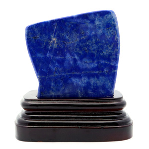 ラピスラズリ 原石 658g 台付き アフガニスタン産 全面磨き ポリッシュ 天然石 青金石 置物 ラフ 1点もの lapis lazuli