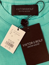 ★表記M/新品！オランダ発ヴィクター&ロルフ.VIKTOR&ROLF.ロゴTシャツ.定価￥14300.セレブラグジュアリースタイル.着心地◎.ターコイズ_画像9