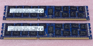 ◆SK hynix HMT42GR7AFR4A-PB 2枚セット ※PC3L-12800R/DDR3L-1600 ECC REG/Registered 240Pin DDR3 RDIMM 32GB(16GB x2) 動作品