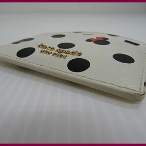 2309★M-517★kate spade NEW YORK ケイトスペード ニューヨーク ディズニーコラボ ミニーマウス カードケース カード入れ ホワイト 中古の画像5