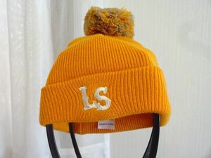 ■ LUZeSOMBRA ■キッズ帽子　男女兼用　ポンポン付ニット帽　サイズ４８cm〜５０cm　キャップ　帽子　オレンジ色