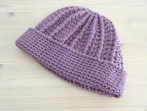 ◆ スキーC.O. ◆レディース・婦人用　編み込みニット帽　紫色　ニット帽　サイズ５６cm〜５９cm　キャップ　帽子　ウール使用_画像5