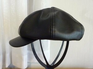 E 全日本婦人帽子協会 F レディース・メンズ　黒色帽子　キャスケット　サイズ５６cm〜５８cm　キャップ　帽子
