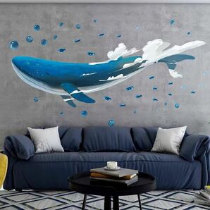 ウォールステッカー YGC009 クジラ 動物 癒す DIY 壁紙 インテリアシート 剥がせるシール 送料無料の画像5