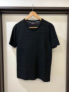 ニコルクラブフォーメン NICOLECLUBFORMEN カットソー シャドー織 半袖Tシャツ Tシャツ 黒 Tee