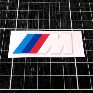 【1枚】50×18ｍｍ 白 BMW Ｍスポーツ デカール エンブレム ロゴ ステッカー M2/M3/M4/M5/M6/i3/i8/GTS/CSL/GT/S/X5/X6/X1/X4/X3/X1