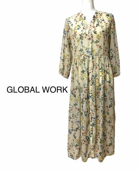 GLOBAL WORK グローバルワーク　シフォン　ガウン　ワンピース　M