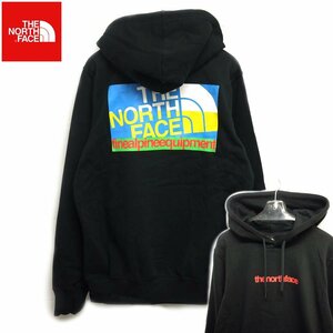 US限定新品 ノースフェイス 両面ロゴ スウェットパーカー(L)ブラック ハーフドームロゴ プルオーバー THE NORTH FACE/ba25