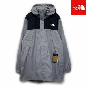 US限定新品 ノースフェイス 防水透湿 ナイロンジャケット パーカー(L)黒xグレー THE NORTH FACE ANTORA ロング コート 日本未発売/pa505