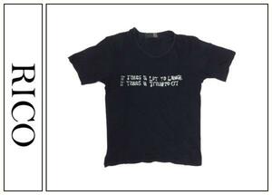 【A07】【RICOリコ ロゴプリントTシャツS黒】ns