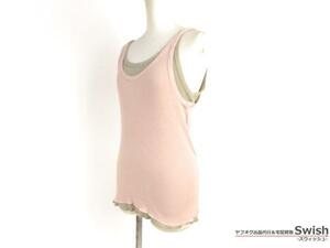 [A10][0044 Layered tank top pink × beige ]