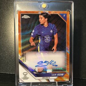 【サム・カー　直筆サインカード】2021-22 Topps Chrome UEFA Champions League Women's Sam Kerr Auto /25 orange