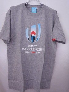 ラグビーワールドカップ 公式Tシャツ 日本代表　★グレー　★前プリント　レア商品 XLサイズ　★本体価格3900円　★送料無料