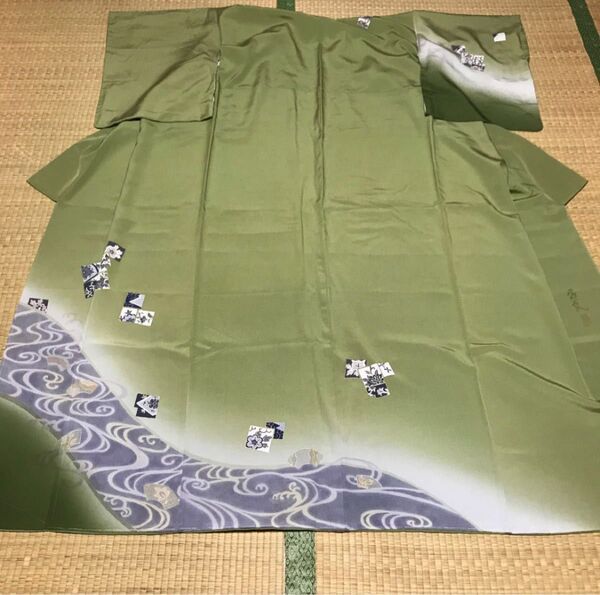 平沼治大氏 手描き友禅訪問着